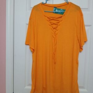 ❗️❗️❗️ BUNDLE ITEM ❗️❗️❗️SHEIN Vibrant Orange Lace-Up Swim Cover-Up